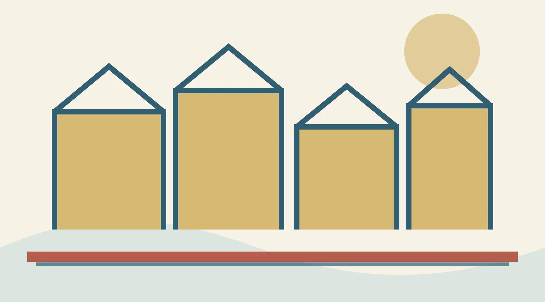 Original editorial illustration of Amsterdam canal houses, a museum doorway and a walking route
