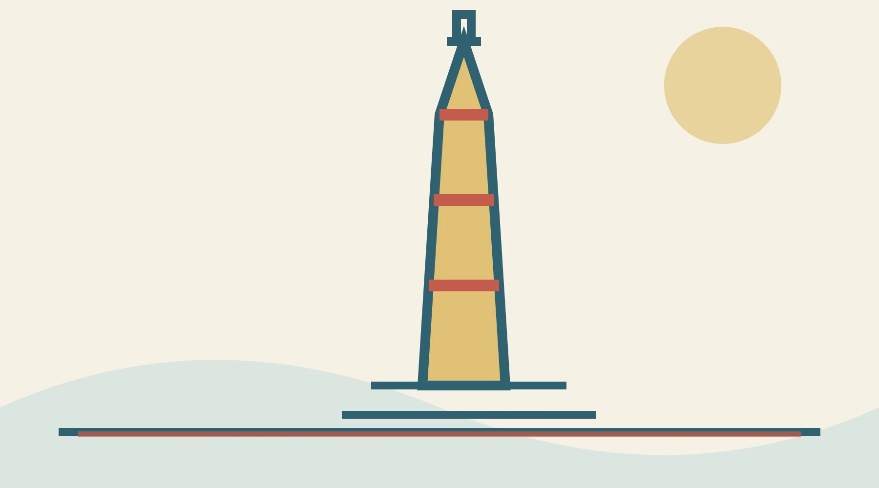 Original editorial illustration of Tokyo Skytree and an observation route